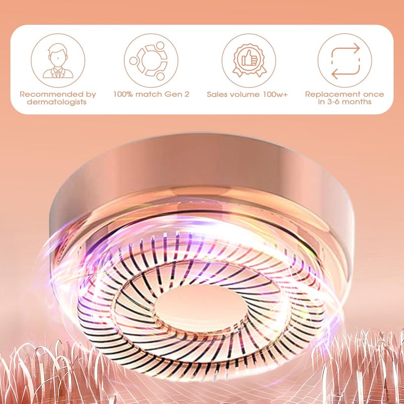 gurelax Replacement Heads for Finishing Touch Flawless Gen2, Replacement Blades for Facial Hair Remover Device for Women, 18k Gold Replacement Heads with Flannel Bag(Just fit for Gen2 Device) - Image 2